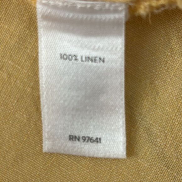 Pure Jill Linen Patch-pocket Shirtdress Size S Petite Yellow Button-Up Layering - Picture 6 of 12